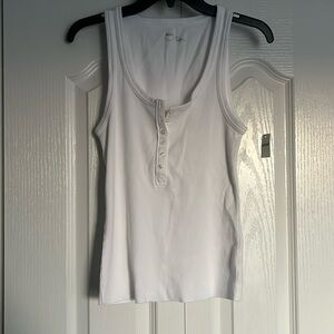 Ribbed Button Tank Top